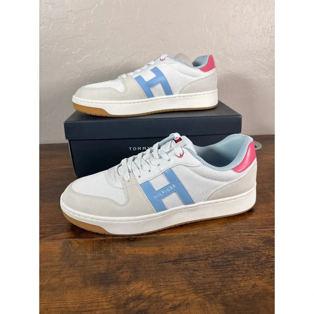 Tommy Hilfiger Neenha Womens 11 White Pink Blue Low Top Sneaker TWNEENHA 660